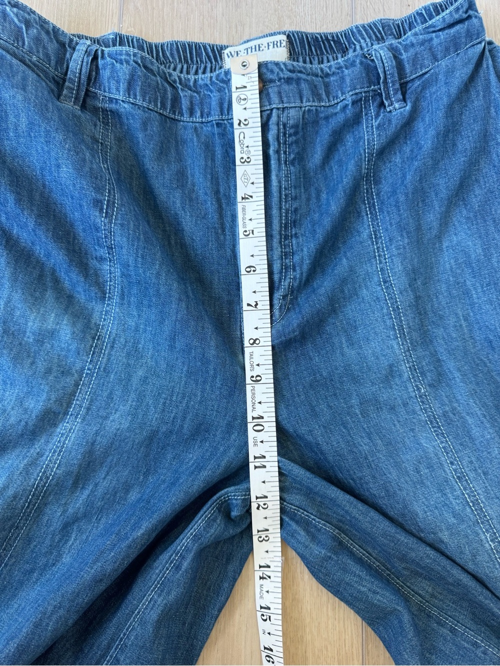 Free People We The Free Lily Fields Cinch Jeans Sz Small Wide Leg Balloon Denim - Picture 15 of 15